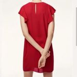 Babaton Aritzia Ruffle Short Cap Sleeves Burt Mini Shift Dress Black Size Large Photo 4