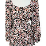 Free People floral long sleeve Mini Dress off shoulder cutout back boho cocktail Photo 0