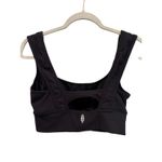 Free People FP Movement Hit The Slopes Black Ribbed Cutout Bra Top Size Medium Photo 1
