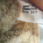 Aerie Teddy Boucle fuzzy soft V-neck sweater tan women's L oversized wool blend Photo 8