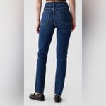 Gap  Denim Cigarette High Rise Raw Hem Jeans in Dark Indigo Size 10L / 10 Long Photo 4