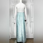 Belle Badgley Mischka ELEGANT MAXI BLUE FLORAL BALLGOWN DRESS SIZE 4. Photo 3
