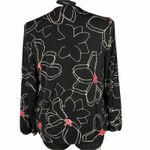 Alfani Womens Blouse Top Faux Wrap Floral Print Long Sleeves Black White Pink M Photo 8