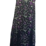 Free People Anthropologie Sky Bright Purple Black Midi Dress Gown Photo 8