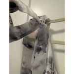 Lulus  Women's Floral Print Corset Tiered Midi Dress Tie Strap White‎ Gray Photo 3