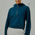 Lululemon Scuba Oversized 1/2 Zip Hoodie Sz:M/L Blue Borealis Photo 0