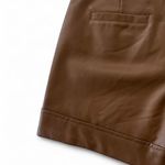 Olivaceous Brown Vegan Leather Shorts Photo 7