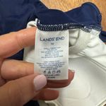 Lands' End  Womens Navy White Striped One Piece Swim Suit 10 Modest Built in Bra Photo 5