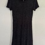 Bari Jay Black Silver Glitter Mini Dress Vintage Retro Formal Party Stretch Photo 0