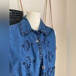 Vintage Sun River Clothing Co Denim Embroidered Button Vest, Size Small Black Photo 1