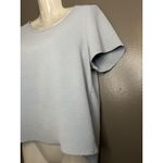 2 Saints Shirt Womens Small Light Blue Textured Short Sleeve High Low Top Casual Photo 2