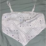 Shein VCAY Paisley Print Bandana Hem Cami Top White Size M Photo 0