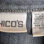 Chico's Vtg 1990s Dark Blue Denim Sleeveless Embroidered Embellished Vest 1 M Photo 3