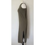 Cuyana  Drape Back Slit Sage Green Pima Cotton Sustainable T-shirt Dress Sz S/M Photo 3