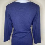 Lane Bryant Plus Size 14/16 Navy Blue Sparkle Sweater Dress Midi V-Neck Knit Photo 4
