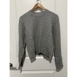 Varsity Frankies Bikinis  Cable Knit Sweater Size Medium Rain Cloud 100% Cotton Photo 3