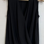 Mango MNG Women Small Surplice Sleeveless Blouse Black Business Classic Preppy Photo 0