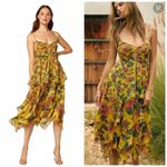 Misa Los Angeles Daphne Floral Print Chiffon Midi Dress Size Medium Photo 4