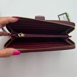 Badgley Mischka  Womens Long Wallet Phone Pocket Wristlet Plum Vegan Leather NWT Photo 5