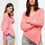 Free People West Coast Oversized Pullover Sweater Coral Pink Cozy Slouchy Fit Photo 1