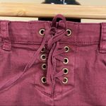 Billabong 🛍️  Lite Hearted Denim Short Lace Mystic Maroon Red Shorts Size 25 Photo 9