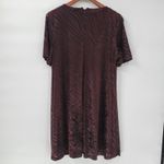 VTG Burned Out Velvet Tiger Stripe Swing Dress 14 Animal Print SL Fashions USA Brown Photo 2
