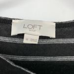 Loft Outlet Women's Sz M Drape Neck Tie Knot Striped Top Black Long Sleeve Photo 4