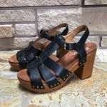 White Mountain  Footbeds Aldridge Dress Sandals Black Wood Platform Boho 8 Photo 4