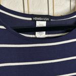 Heimish Navy Stripe Lace Button Back Top | NWT | Size Small | Soft & Stretchy Blue Photo 2