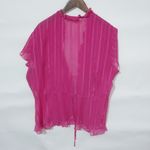Elementz  XL Shocking Pink Feminine Tie Top Photo 2