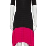 Opening Ceremony Delta Linear Sweater Dress Large Black Ribbed Knit Asymmetric Photo 0