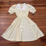 JCPenney Vintage 1970s Yellow Swiss Dot Dress Womens Size Small? USA Photo 2