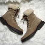 L.L.Bean Tan Suede Shearling Boots Size 10 Fisherman Core B77 Tan Photo 1