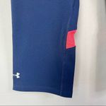 Under Armour  Heat Gear Blue & Neon Pink Stripe Crop Athletic Pants M Photo 3