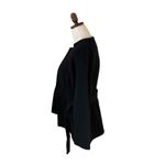 Maje  Belted Jacket Blazer Black Size 2 Collarless Slit Pockets Sash Tie‎ Closure Photo 2