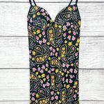 Paty Moda Intima Black Pink & Yellow Floral Paisley Bra Top Nightgown Size Large Photo 0