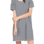 Everlane  The Cotton Striped Tee Dress Navy and White Mini Women’s Size Small NWT Photo 0