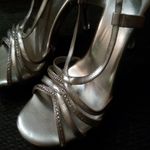 Jacqueline Ferrar  Melinda 8.5 Clear Heeled Platform Silver Rhinestone Studded Photo 4