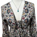 Chaudry Boho Floral Maxi Dress M | Cottagecore Fairycore Peasant Renaissance Blue Size M Photo 3