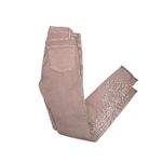 frame denim  Le Skinny De Jeanne Pink Floral Cut Out Embroidery Size 26 Photo 1