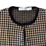 Karen Lessly Houndstooth Black and Brown Cardigan Women's Size Medium Photo 2