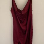 Pretty Little Thing Burgundy Silky/ Satin Dress Photo 3