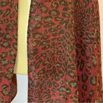 Pashmina Scarf Silk Blend Wrap Red Leopard Animal Print Fringe Shawl Photo 7