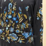 Drew  Black Sweatshirt with Blue and Gold Floral Embroidery Photo 1