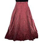 American Vintage Vintage Simco Formalwear Velvet Dress Full Maroon Taffeta Skirt 6 Small Y2K Photo 1