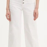 Levi's LEVI’S Mile High Wide Leg Cropped Button Fly White Jeans Size 29 NEW Photo 0