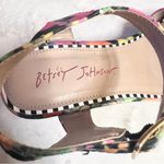 Betsey Johnson  Colorful Floral Wood Platform Dress Sandals Size 8 PENN Photo 12