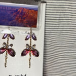 Piper  Purple and Gold Butterfly Earrings Photo 8