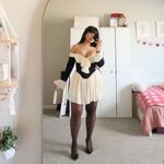 House Of CB  'Alana' Black &‎ Cream Off Shoulder Dress NWOT size L Taller Photo 2