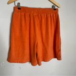 Free People  Beach Terry Cloth High Waisted Shorts in Orange Size Small Photo 3